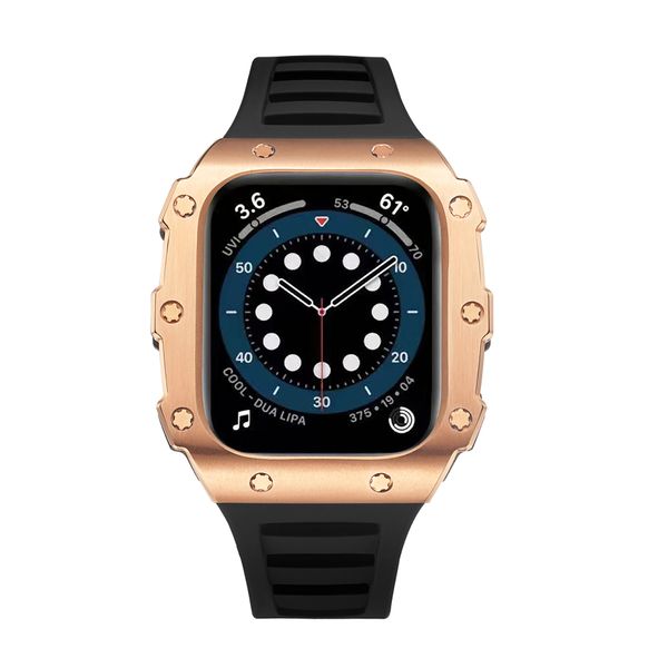Designer-Luxus-Armbänder, intelligente Armbänder, DIY-Edelstahlgehäuse, Uhren-Abdeckung, AP-Mod-Kit, passend für Silikonband für iWatch 8, 7, 6, 5, 4 SE, Armband für Apple Watch Serie 8, 7, 45 mm, 44 mm