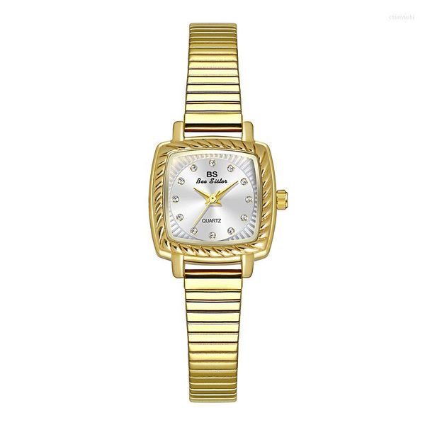 Orologi da polso Orologio da donna delle migliori marche Cinturino in acciaio Impermeabile Quarzo quadrato Piccolo oro Semplice digitale casual Per confezione regalo moglie