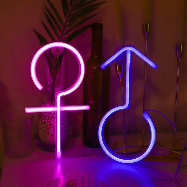 LED Neon Sign LED Boy and Girl Neon Sign Lamp Decorazione per Baby Gender Revealing Night Light Hanging Neon Sign R230613