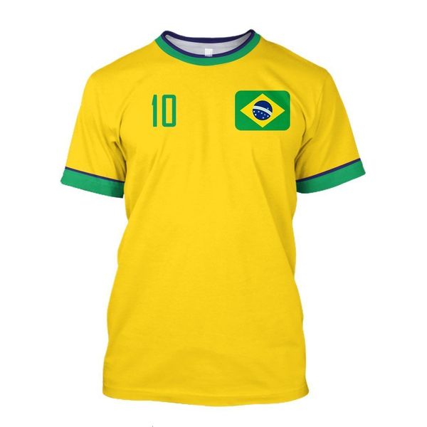 Herren-T-Shirts, Brasilien-Jersey-T-Shirt, feines Design, brasilianisches Select-Shirt, O-Ausschnitt, übergroß, Fußballmannschaft, lässige Streetwear, Herrenbekleidung 230613