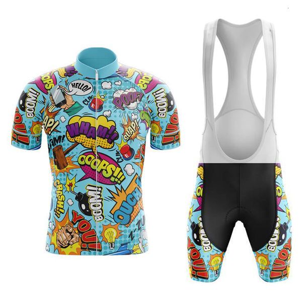 Conjuntos de camisa de ciclismo ropa ciclismo hombre verano uniforme de bicicleta de manga curta dos desenhos animados conjunto de camisa de ciclismo mulher engraçada roupas de bicicleta terno mtb 230612