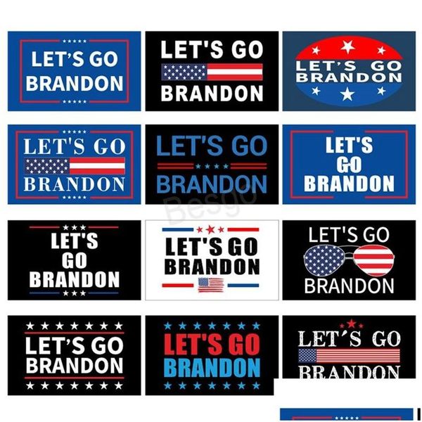 Banner Flags 150X90Cm Lets Go Brandon Flag Presidente Americano Elezione Joe Biden Poliestere Esterno Interno Piccolo Giardino Decorazione Bh Dhz9W
