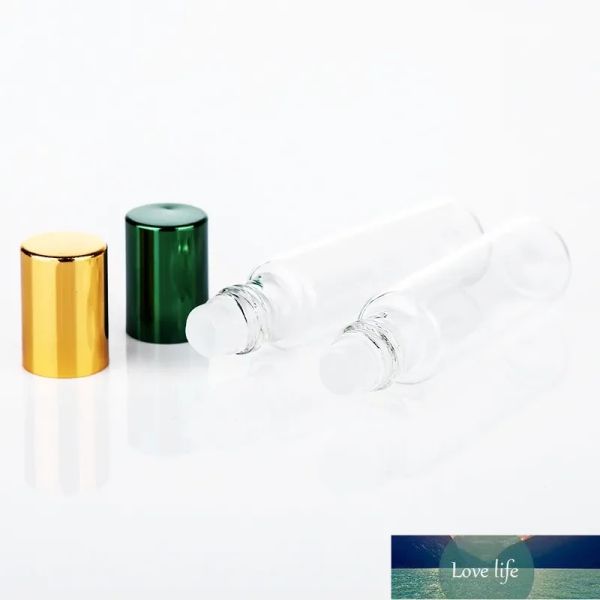 500pcs/lot 10ml yeni açık cam esansiyel yağ silindiri cam silindir topları ile aromaterapi parfümleri dudak balsamları şişeler üzerinde rulo