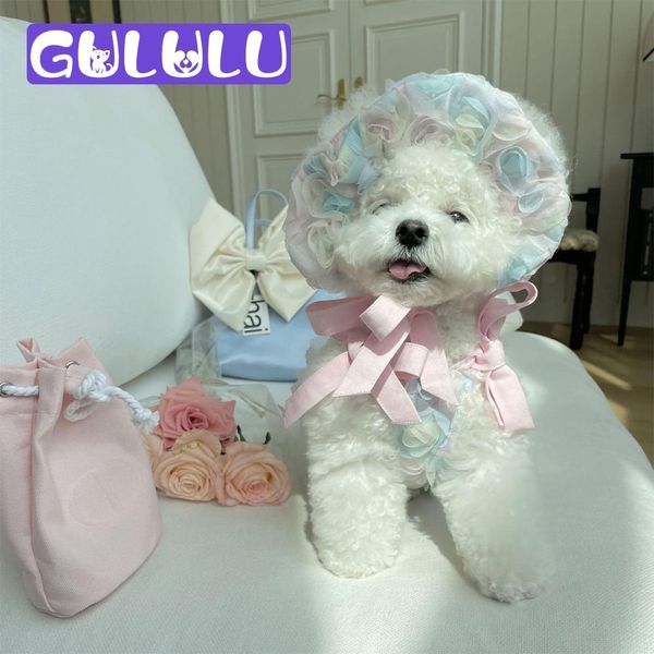 Платья Gululu Luxury Pet Olde Rainbow Pink Designer Dog Одежда Шумер