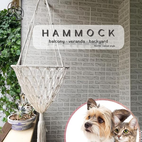 Mats Pet Cat Hammock Swing Letto grande macrame macrame oscillazione cestino per gatto cesto per cani da casa decorazione da giardino