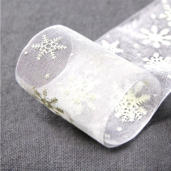 Sacchetti per gioielli 23M Nastro fiocco di neve bianco Pizzo 4cm Confezione regalo adatta Avvolgimento Decorazione albero di Natale Risultati fai da te