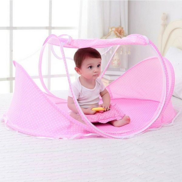 Filet de lit de bébé Filet de lit de bébé Filet de lit de bébé pliant portable Polyester pour né Infant Sleep Bed Filet de lit de voyage Tente de jeu Moustiquaire 230613