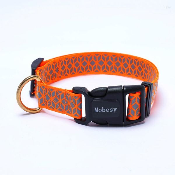 Hundehalsbänder Reflektierendes Halsband für Whippet Fancy Pooch Tape Halsband Rot Gelb Orange SML Halsband Riemen Haustiere Border Collie Frenchie