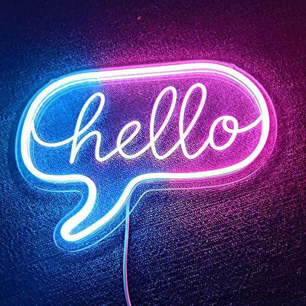 Светодиодная неоновая вывеска Hello Led Neon Light Letter