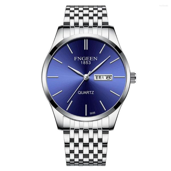 Armbanduhren Top Männliche Uhr Mode Armbanduhr Herrenuhr Ultradünne Doppelkalender Wasserdicht Casual Sportuhren Für