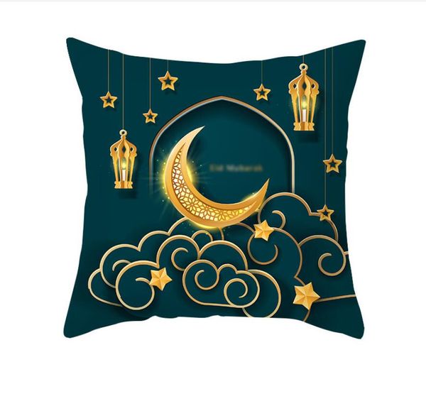 Fronha azul de luxo céu lua ramadã padrão ins lance fronhas de almofada para casa sofá cadeira fronhas decorativas