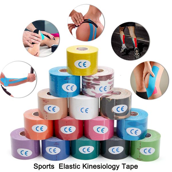 Gomitiere Ginocchiere Nastro kinesiologico Fasciatura di pronto soccorso Sport Cotone Elastico Adesivo Strain Lesion Muscolare Sollievo dal dolore Adesivo Palestra Ginocchiera 230613