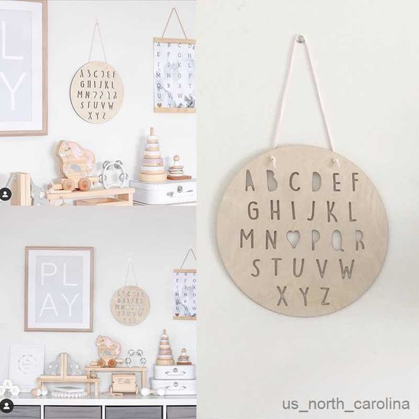 Decorazioni da giardino 1 Pz Ornamenti da appendere alla parete Stile nordico Alfabeto in legno Slogan Banner per la decorazione della camera dei bambini Puntelli Ornamento per la casa R230613