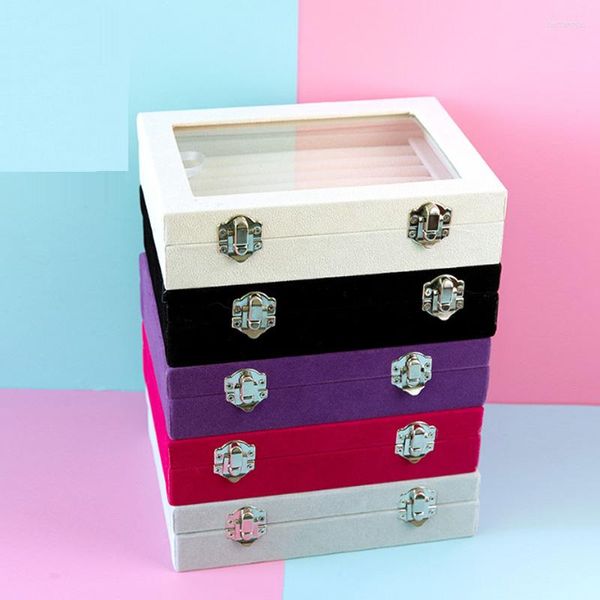 Bolsas de joias 20 15 4,5 cm Caixa de anéis com tampa de óculos Brincos titular Organizador Acessórios de joias Exibição para casa ou vitrine de loja