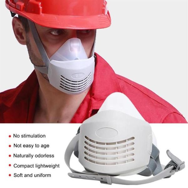Maschera antipolvere PM25 Maschera respiratoria Protezione industriale in silicone e filtro traspirante antipolvere in cotone sostituibile4505252234A