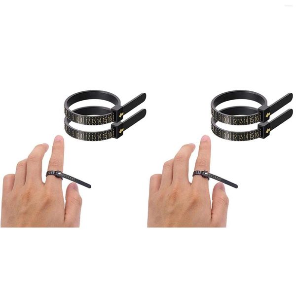 Schmuckbeutel, 2 x Ringgrößen-Werkzeugset, Fingermessung mit Juwelen-Poliertuch