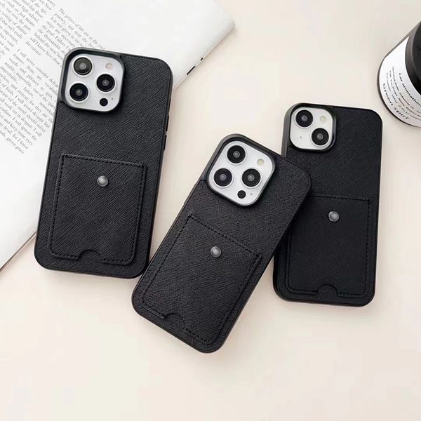 Estojos de celular de designer, porta-cartões de crédito, bolsos para homens e mulheres, Apple iPhone 14 13 Pro Max, luxo, couro, corpo inteiro, capas traseiras, conchas, fundas, 44