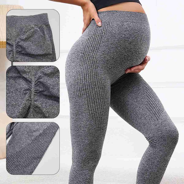 Leggings da donna 2023 Pantaloni da yoga per maternità a vita alta da donna Sopra la pancia Supporto per la gravidanza Allenamento Collant per yoga Pantaloni Leggings per yoga in gravidanza