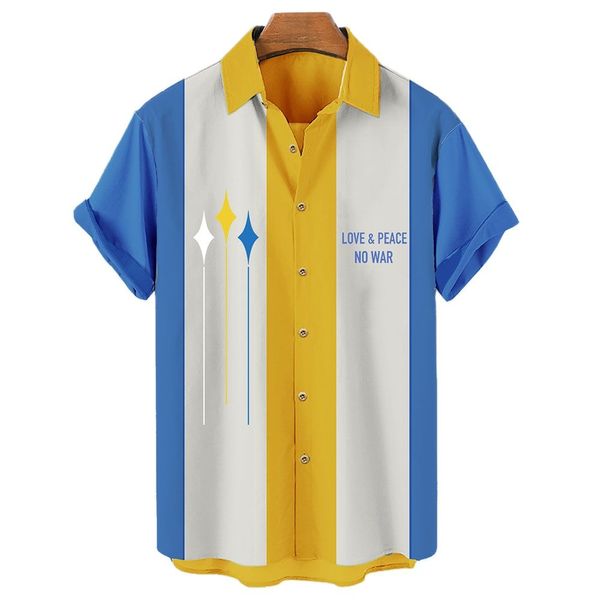 2022 camisa listrada masculina havaiana colorida camisa 5xl para homens casual oversized manga curta tops camiseta masculina
