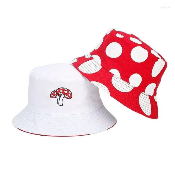 Berretti 2023 Four Seasons Cotton Cartoon Fungo Stampa Cappello da pescatore Cappello da pescatore Outdoor Travel Sun Cap per uomini e donne 180