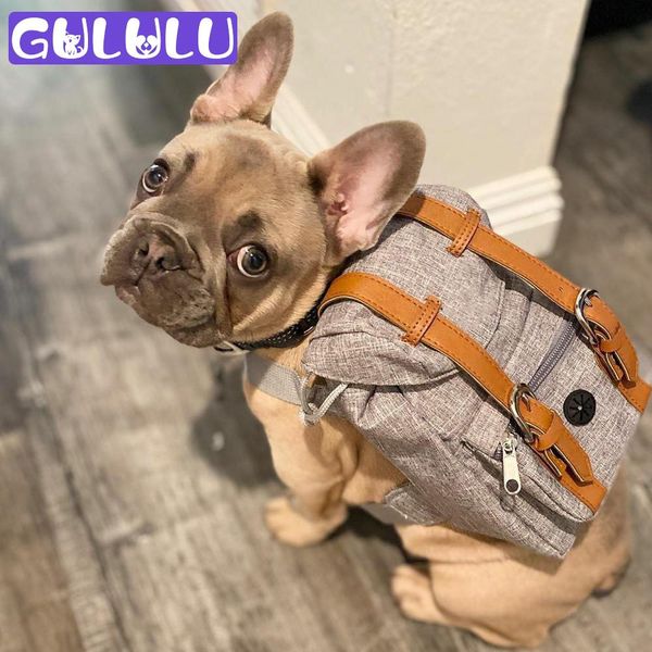 Hoodies gululu estilo britânico saco de cão retro moda pet filhote de cachorro mochila cavalheiro cães sacos para buldogue francês chihuahua cão shcool sacos