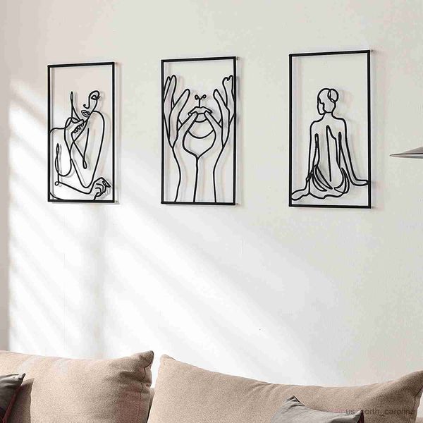 Gartendekorationen, nordische abstrakte weibliche Linie, Eisen, Wandbehang, Dekor, Ornament, sexy Frau, Silhouette, Kunst, Wohnzimmer, Heimdekoration, R230613