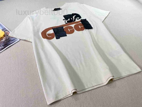 Herren T-Shirts Designer 2023 Frühling/Sommer Neues Eichhörnchen Brief gedruckt Baumwolle Casual OS Kurzarm T-Shirt Z7ZL