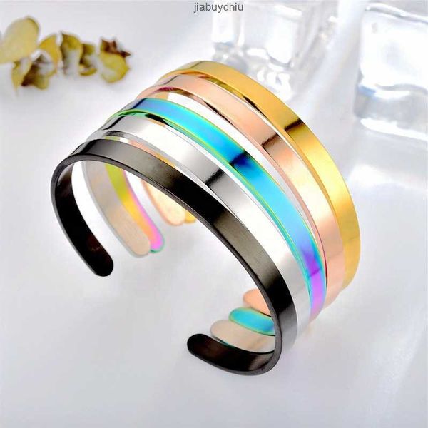 Großhandel inspirierende Manschette 3 mm Damen benutzerdefinierte Größe Edelstahl Armband leere gerade Stange für DIY graviert