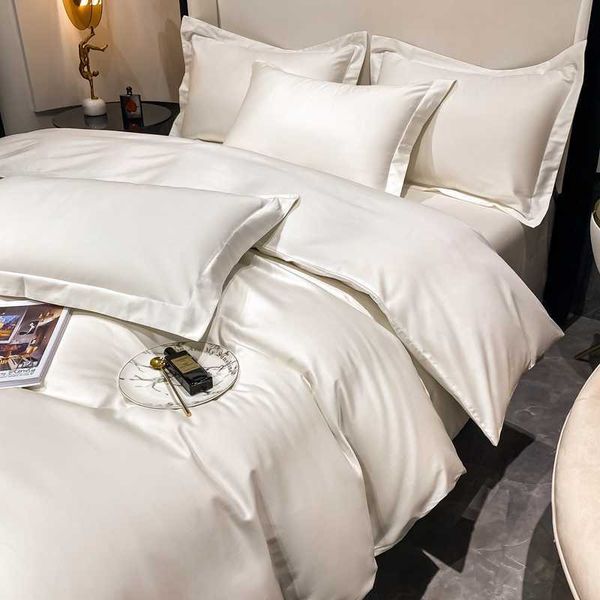 Постилочные наборы белых постельных принадлежностей набор 100 египетского хлопкового одеяла набор однократная кровать с двойной королевой для мальчика для мальчика мягкого стеганого одеяла корпус Z0612