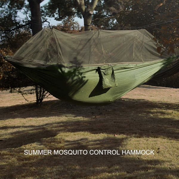 Гамаки Портативная уличная палатка-гамак с сетчатым навесом для человека, подвесная кровать, охотничьи спальные качели
