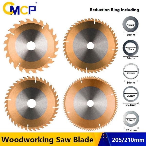 Zaagbladen CMCP Holztrennscheibe 205 mm 210 mm TiCN-beschichtete TCT-Holzklinge Hartmetallbestücktes Elektrowerkzeug-Kreissägeblatt