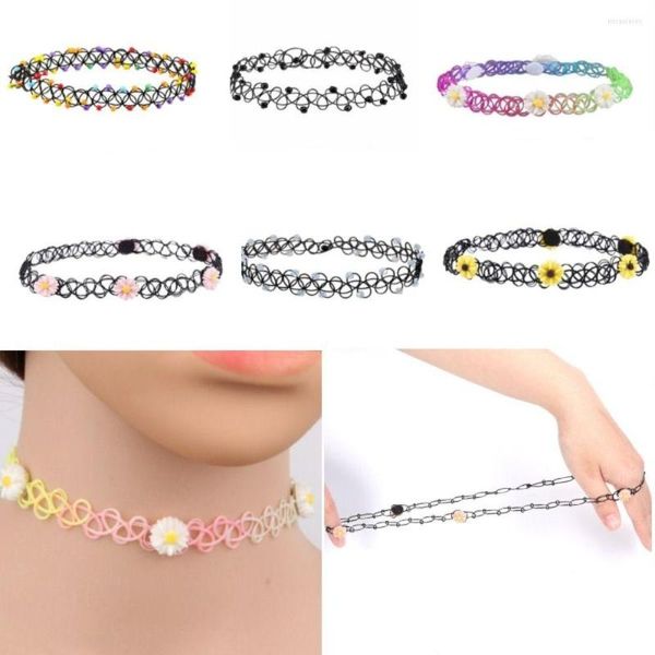 Choker Lady Girl Vintage Estack Punk Collece Multi Colors Готические эластичные ожерелья черные