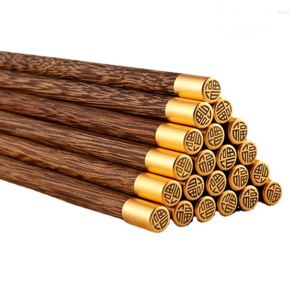 Pauzinhos Chinês de Super Qualidade Feito à Mão Natural Wenge Conjunto de Madeira Sândalo Utensílios de Mesa Sushi Talheres