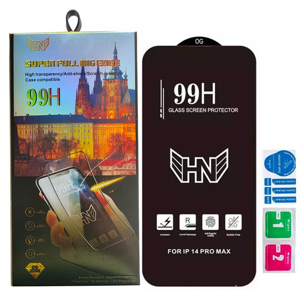 Protetor de tela de telefone de vidro temperado premium 99H para Galaxy A14 A24 A34 A54 A04 A13 A23 A33 A53 A73 IPHONE 14 13 12 PRO MAX COM CAIXA DE VAREJO