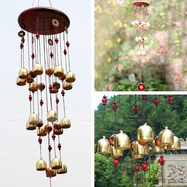 Decorazioni da giardino in lega di rame multi campanello Big Wind Chimes Birthday ES Regalo per vento Decorazioni per la casa Adatto per molte occasioni R230613