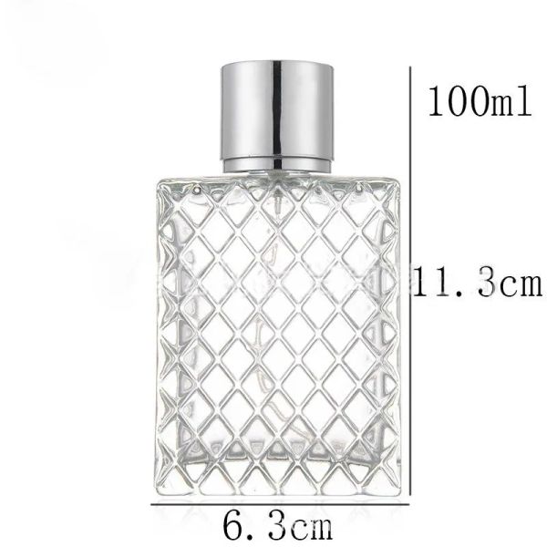 Recipiente de perfume cosmético fashion vazio 100 ml com frascos de bico de névoa 100 ml frasco de spray de vidro atomizador estojo de perfume