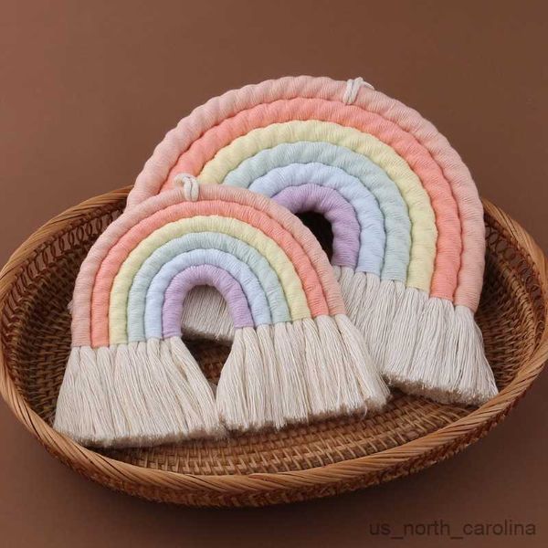 Decorazioni da giardino Strati Arcobaleno Decorazione da parete per camera da letto Camerette per bambini Corda colorata Nappa intrecciata Giocattoli appesi a parete R230613