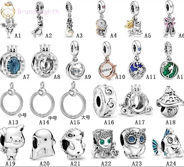 Per pandora charms in argento sterling perline Hedgehog Cute Tree Owl Slide Bracciali