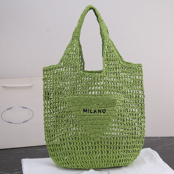 Borsa tote in cocco con vino Borse da spiaggia scavate Moda Lettere ricamate classiche Borsa per la spesa in tinta unita di grande capacità Borse in materiale morbido Borse tessute