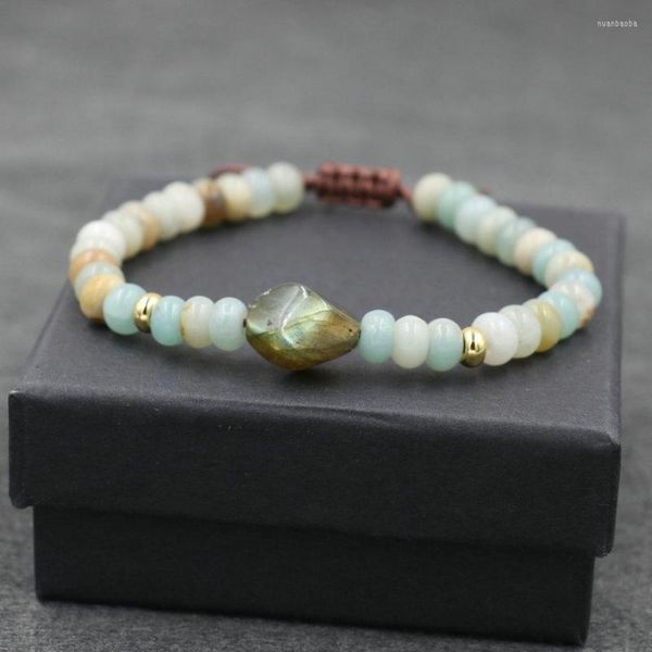 Braccialetto di perline di pietra naturale per donna Uomo Braid Chakra Labradorite Bracciali Abaco Gioielli Coppie Pulseira