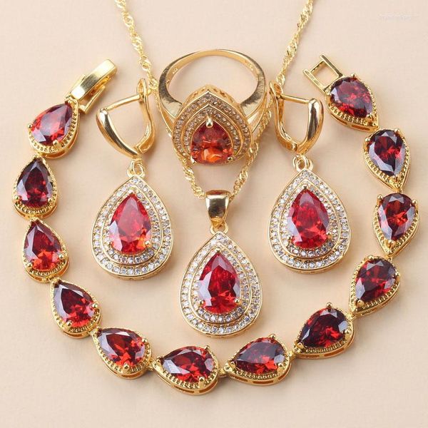 Серьги ожерелья устанавливают модные женские ювелирные изделия 2023 Свадебные золотые костюм 925 и женские браслеты обручальные кольцы