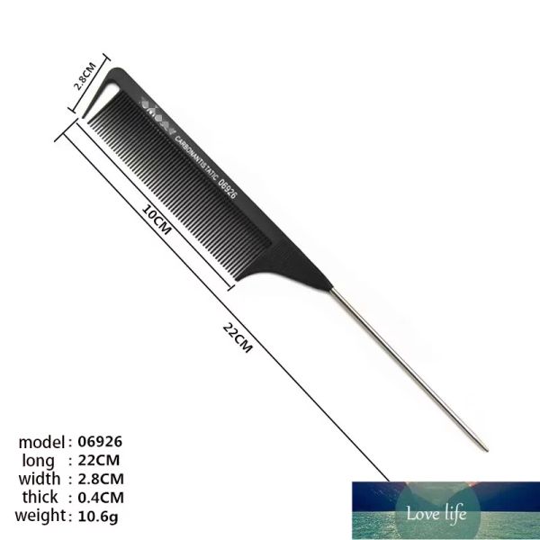 Attrezzo di bellezza dell'acconciatura della spazzola per capelli di uso del salone del metallo del pettine antistatico professionale della coda del ratto Commercio all'ingrosso