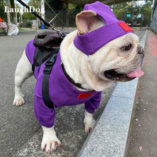 Hoodies, modische Hundekleidung mit Hut-Set, Super-Französische Bulldoggen-Kleidung für kleine, mittelgroße und dicke Hunde, elastisches Unterhemd, Kapuzenpullover, Haustierkleidung