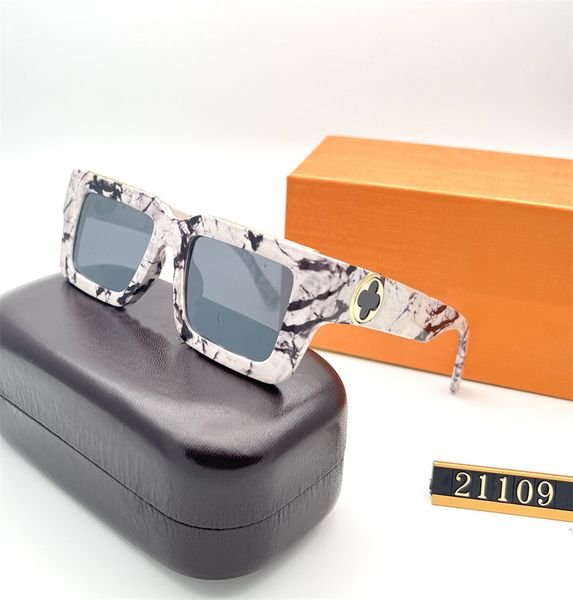 Óculos de sol femininos de verão com armação quadrada óculos masculinos óculos de sol de luxo com lado de girassol Óculos femininos com caixa em V Óculos de sol