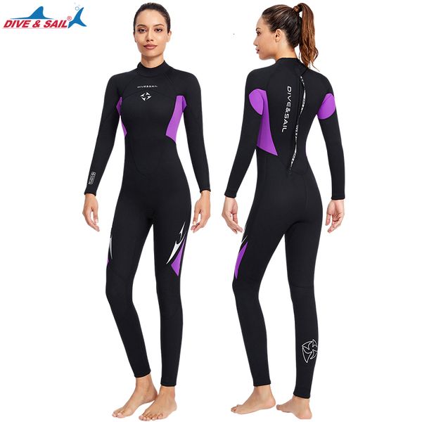 Wetsuits Drysuits Homens e Mulheres Wet Suit 3mm Neoprene Diving Wetsuit com BackFront Zipper para Scuba Surfing Cold Water S-4XL 230612