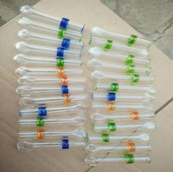 Fabricação de cachimbos de vidro Bongos soprados à mão Bocal de sucção de vidro transparente e colorido