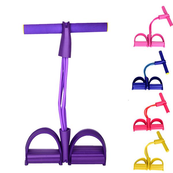 Widerstandsbänder Fitness Gum 4 Tube Latex Pedal Exerciser Situp Zugseil Expander Elastische Yoga-Ausrüstung Pilates Workout 230612