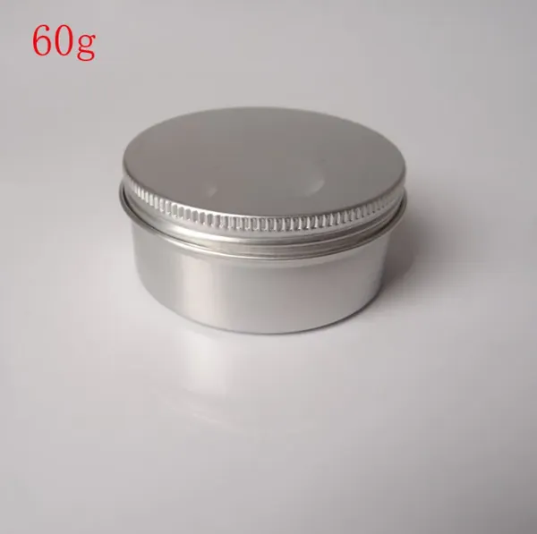 Kostenloser Versand – 50 x 60-g-Aluminiumbehälter, Metallbehälter für Creme-Puder-Gel-Anwendungen, 2-Unzen-Kosmetikflaschen, 60-ml-Aluminiumbehälter