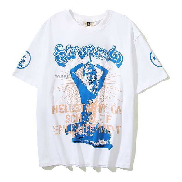 Hellstar Studios Yoga Goddess Big Ins High Street Fashion Masculino Feminino Camiseta Manga Curta 1 5RI6