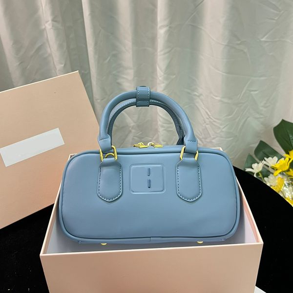 Feminino Bolsa de Travesseiro Bolsas de Mão Bolsas Transversais Alça Removível Inferior Unha Fecho de Zíper Ferragens Douradas Couro Genuíno Bolsas de Ombro Simples